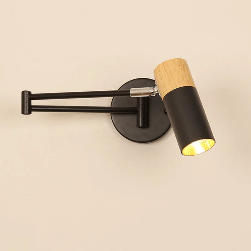 Nordic LED Wall Lamp Telescopic Swing Arm Adjustable Wall Sconce for Bedroom Living Room Study Hotel Creative Home Decor Lightin