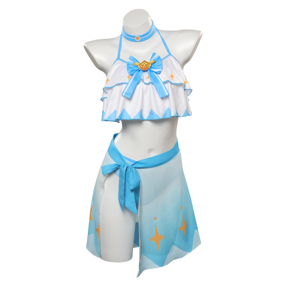 Genshin Impact Anime Game Lumine disfraz de Cosplay para niñas, traje de baño de fantasía para mujeres, ropa de disfraz de fiesta de Carnaval de Halloween