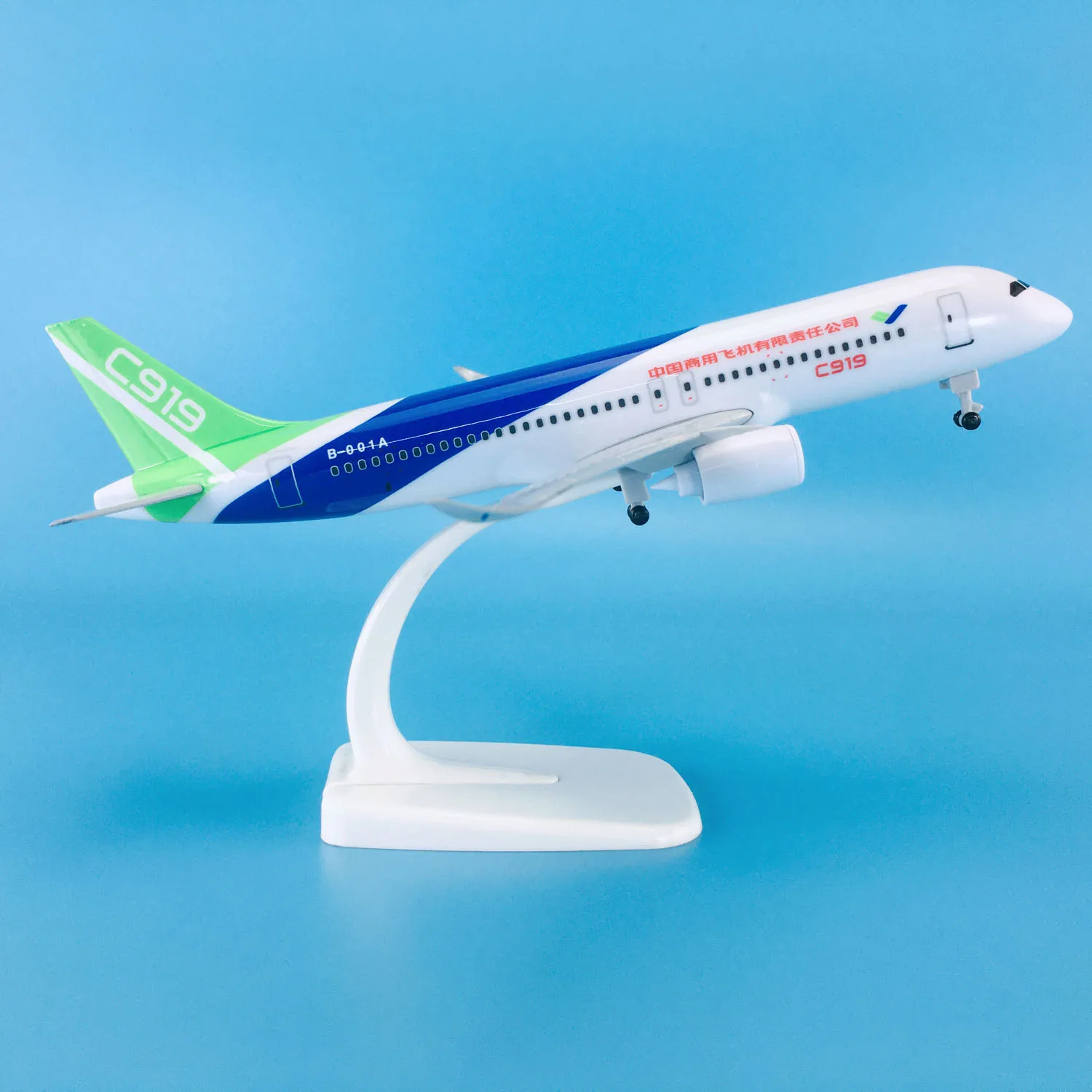 Baza Hot Sale Zinc Ally Material 1:200 20cm Airplane Aircrafts Comac C919 Plane Model