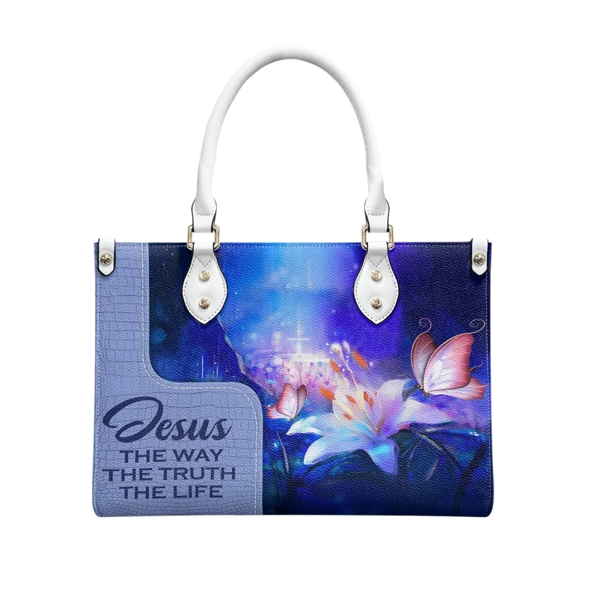 Imagem -05 - Bolsa de Couro pu para Mulheres Bolsa Personalizada Bolsas Femininas Personalizado Jesus o Caminho a Razoável a Vida Cristã e Cristã Casual Rua