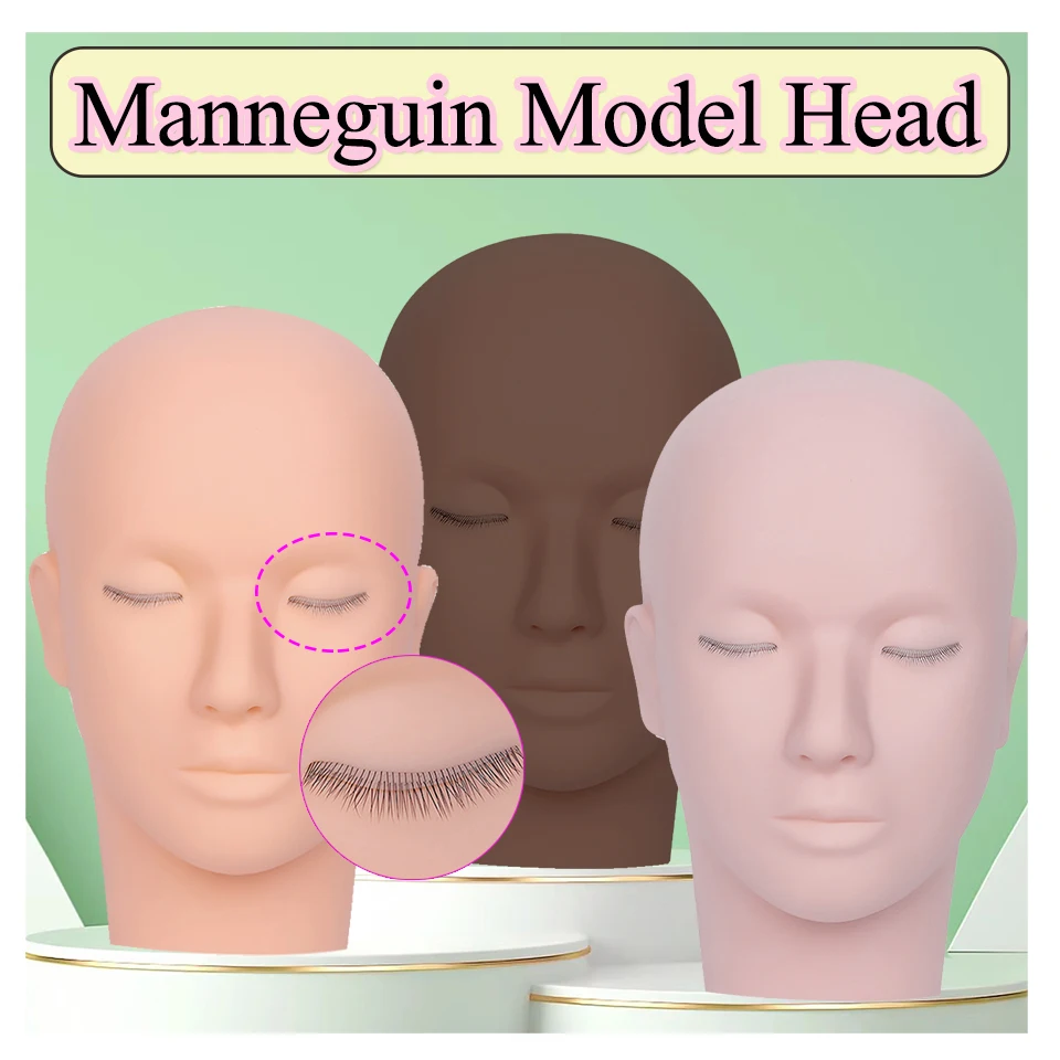 

3 Layers Training Lash Mannequin Head For Practice Grafting Eyelash Extension Doll Face Silicone Model Head Makeup Tool Supplies