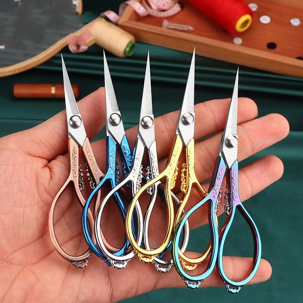 Stainless Steel Pointed Scissors Professional Detail Tailor Scissors Precision Embroidery Paper Cutter Office Supplies