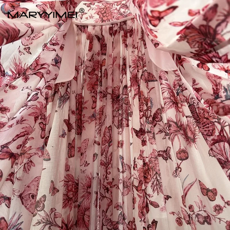 Imagem -06 - Maryyyimei-vestido Feminino com Renda Algodão Puro Fino Estampa Borboleta Vestidos de Férias Elegante Moda Primavera Novo 2023