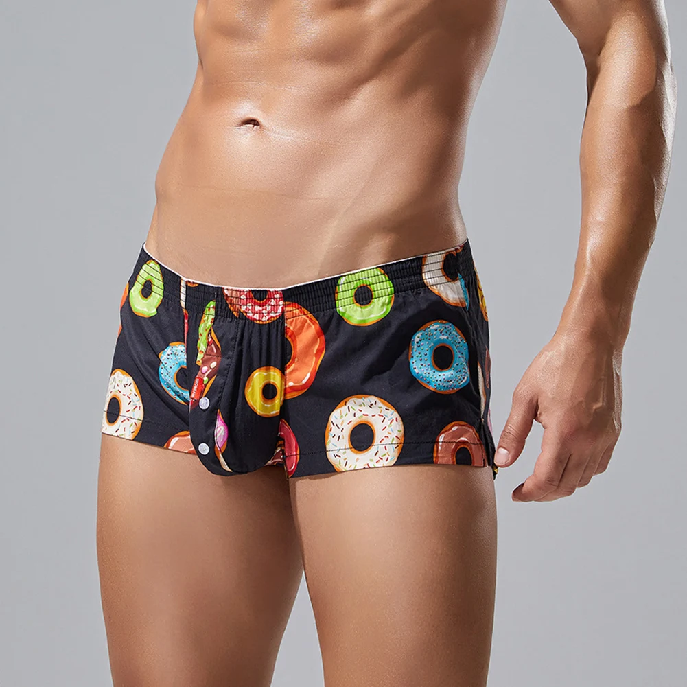 

Мужское нижнее белье, дышащие боксеры с низкой талией и принтом Sissy Gay Donut, шорты от 18 лет для мужчин, бесшовные удобные мужские стринги Calcinha