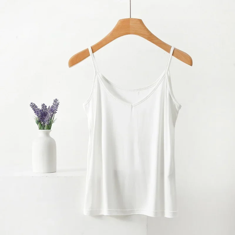 

Summer solid color Spaghetti Strap Top Women Halter V-Neck Basic Cami Sleevless tank tops Women's Summer Camisole Solid color