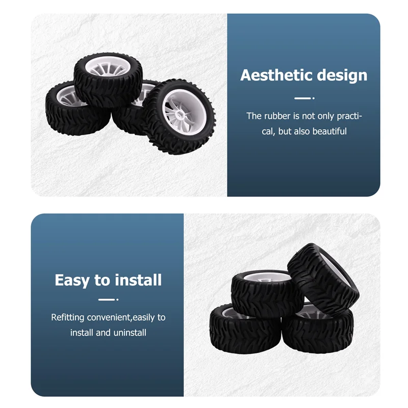 A84G-128MM 1/10 RC Monster-Truck Buggy-Tire Tyre Wheel Foam Inserts 12Mm Hex For Traxxas/Arrm /Redcat/HSP/HPI/Tamiya/Kyosho