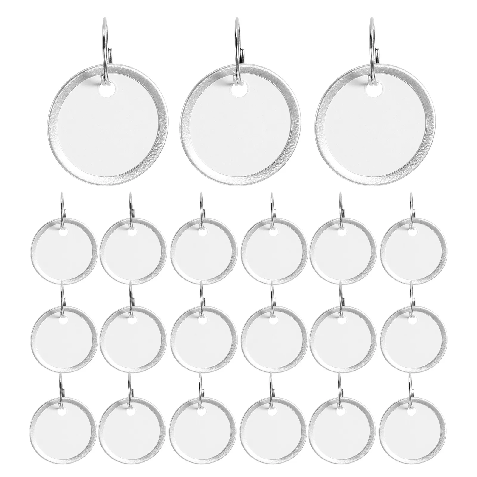 100Pcs Metal Rimmed Paper Key Tags Round Blank Heavy Duty Label Tags Split Ring Key Rings Organize Keys Tools Equipment