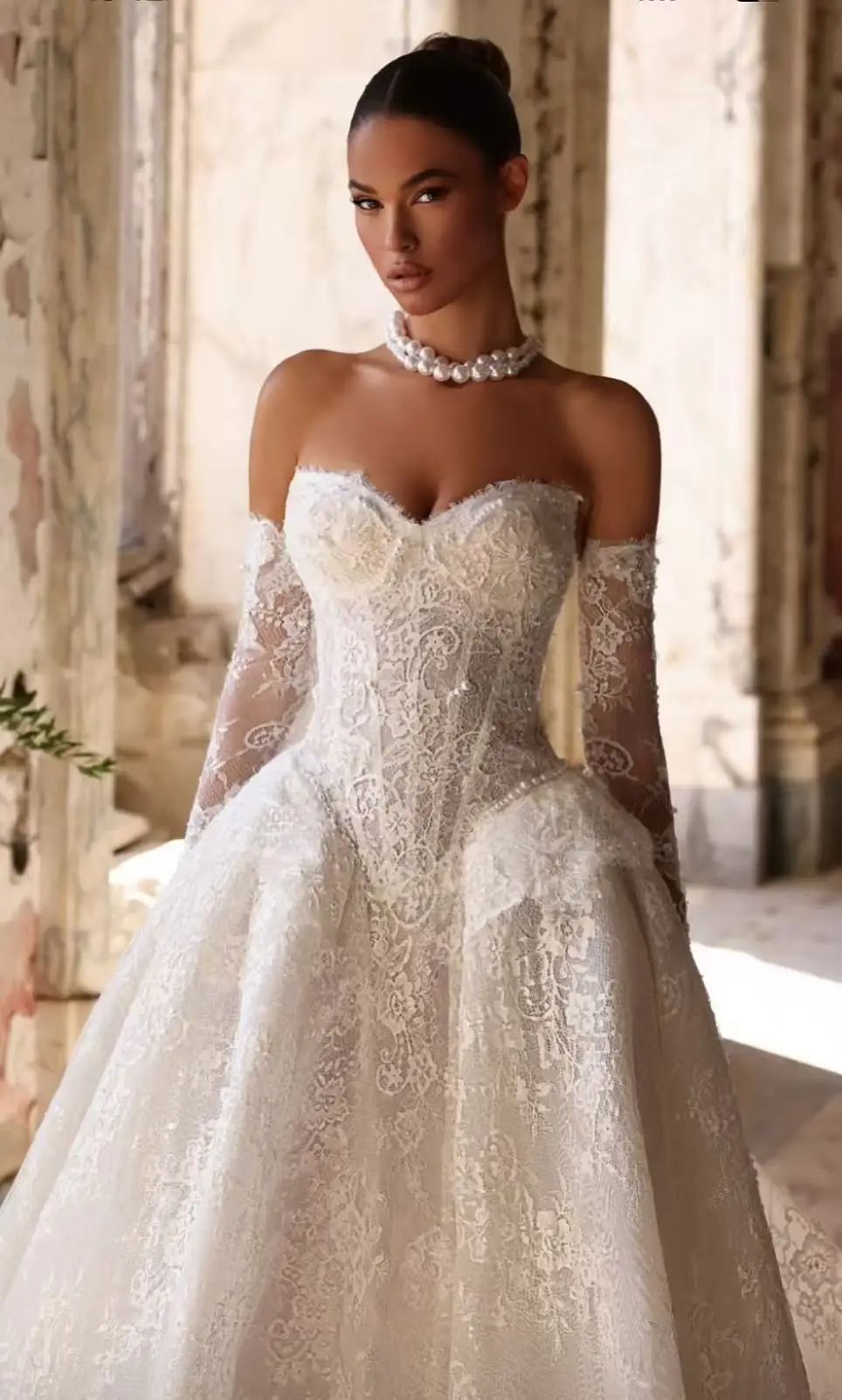 ジェーン・エア ボヘミアン ウェディングドレス 女性用 アップリケ スイートハート ブライダルガウン レース ノースリーブ バックレス カスタマイズ可能 ベスティドス・デ・ノビア