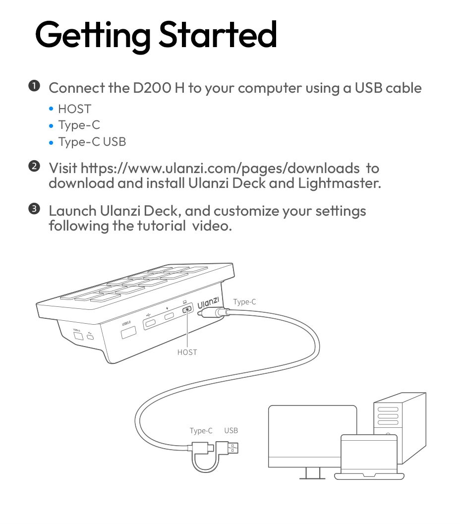 Ulanzi D200H Deck Dock Streaming-Controller 7-in-1 Dockingstation für Schreibtisch Intelligente Beleuchtungssteuerung Büroassistent Studio – Detail 21