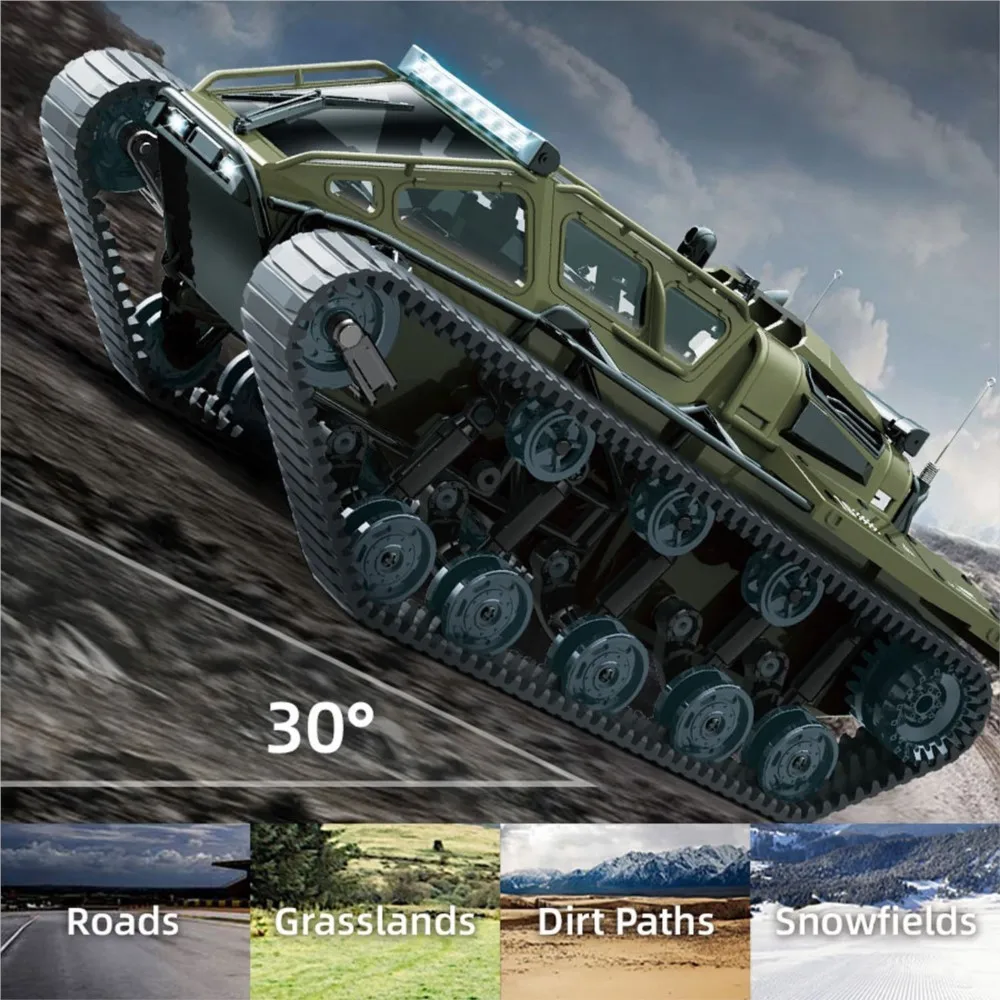 1/18 RC الانجراف مجنزرة على الطرق الوعرة مركبة C8812 2.4 جيجا هرتز التحكم عن بعد محاكاة نموذج سيارة LED أضواء 360 درجة دوران RTR #3