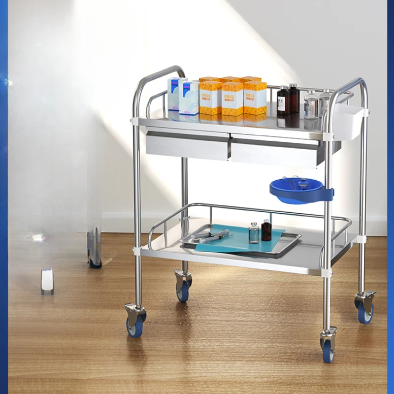 

Medical cart Stainless steel treatment cart Dental equipment Instrument tool cart