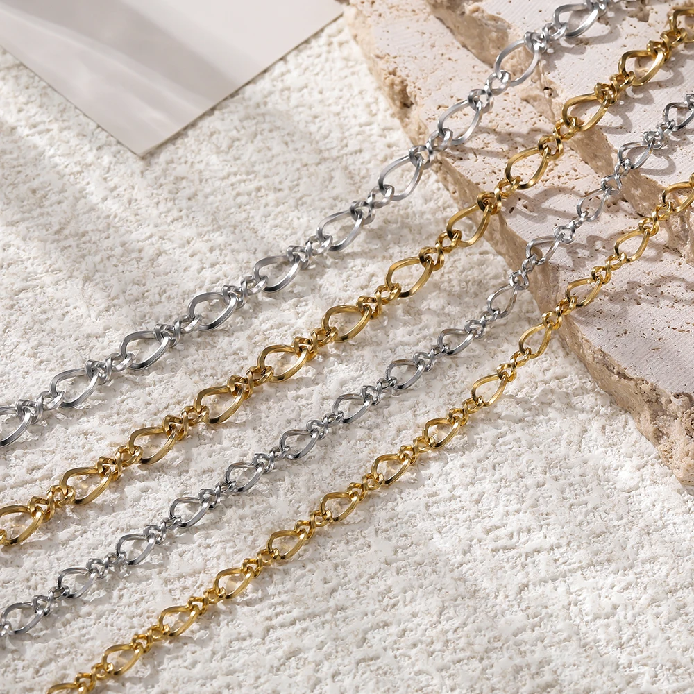 

1Meter/Pack Stainless Steel Heavy Chunky Frosted Oval Link Chains for DIY Necklace Bracelet Jewelry Making Accessories