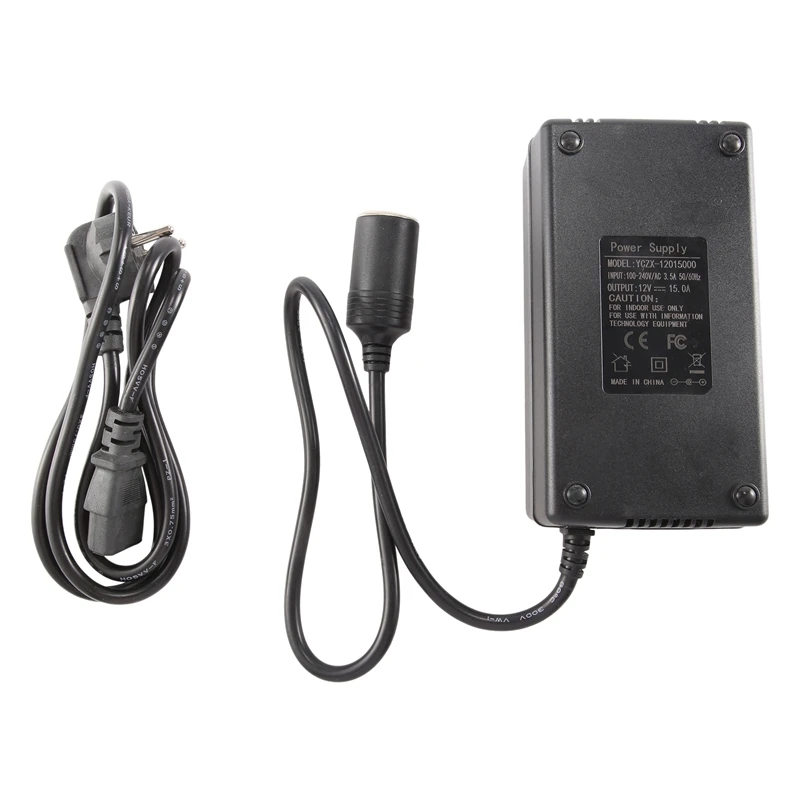 12V 15A 180W Car Power Adapter Converter 230V To12v Voltage Converter With Cigarette- Lighter Socket EU Plug