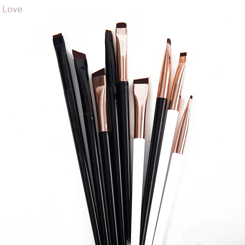 [L&P] 3 SZT. Pędzle do eyelinera i brwi z ostrzami, ultracienkie, drobne, płaskie pędzle z małym kątem do konturowania brwi