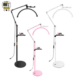 inlightray LED Video Light Half-moon Shaped Fill Light Dimmable Floor LED Ring Lamp for Beauty Facials Skincare Tattoo Eyebrows