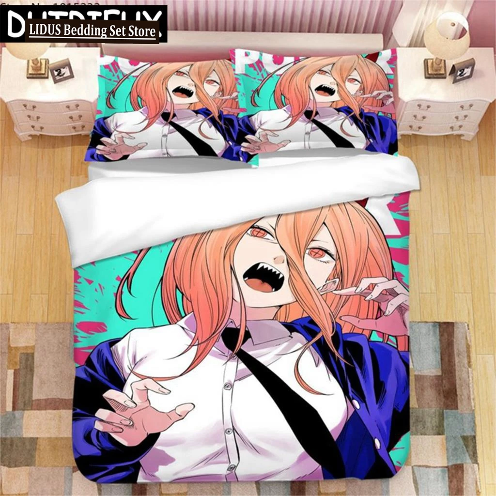 

Chainsaw Man Anime 3D Printed Bedding Set Duvet Covers Pillowcases Comforter Bedding Set Bedclothes Duvet Cover 01