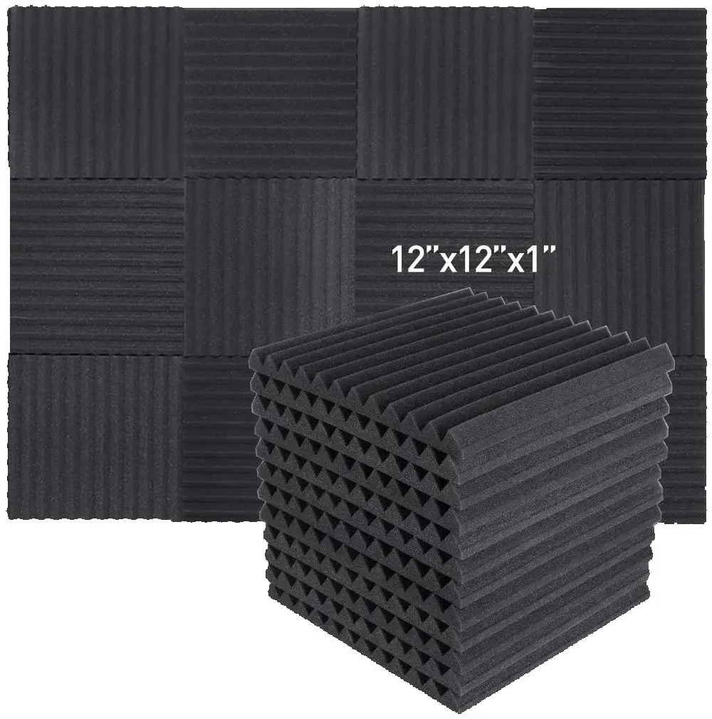 Acoustic Foam 6/12/24/48 Pcs Studio Acoustic Foam Flame Retardant Protective Soundproof Foam Studio Home Adhesive Wall Wallpaper