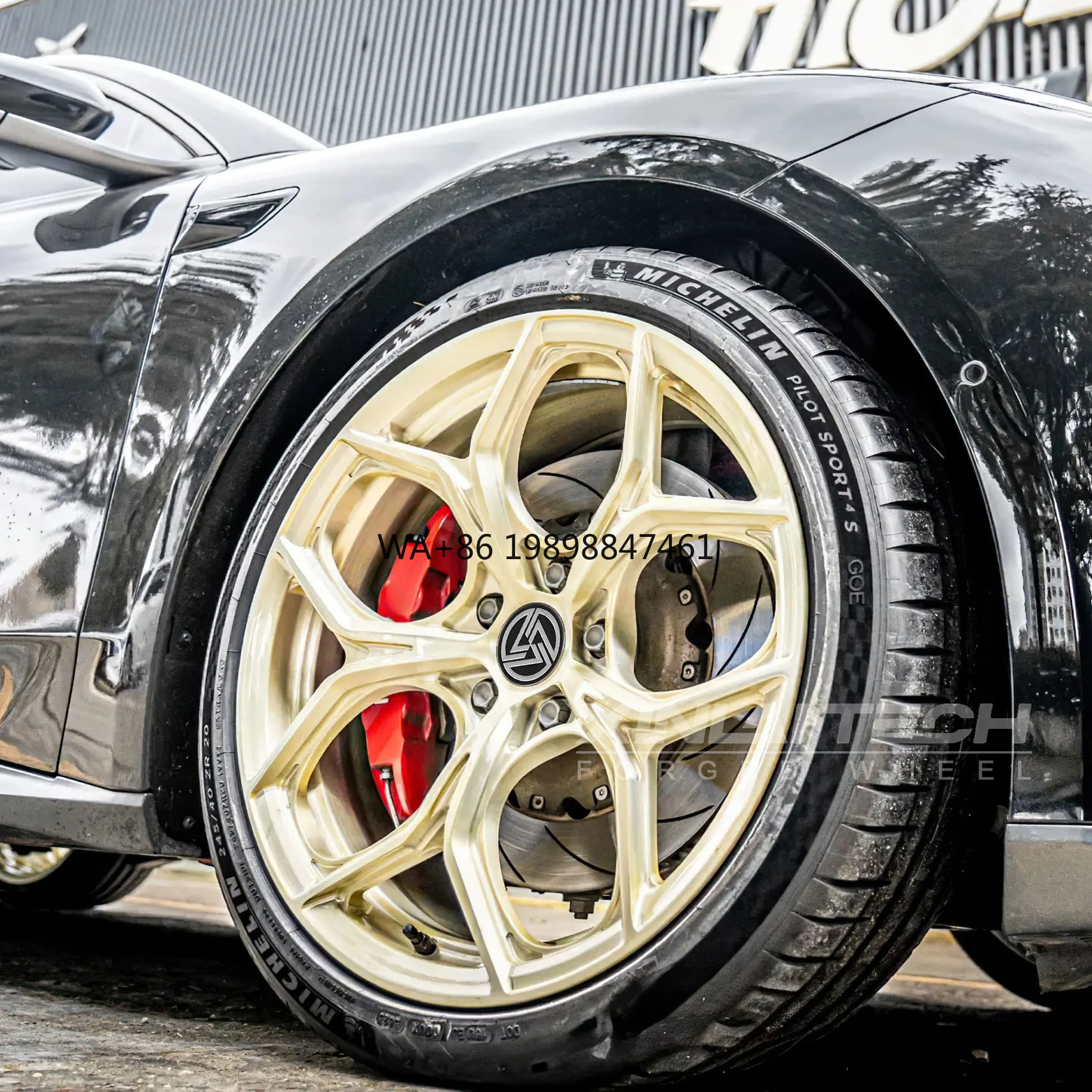 

XL Champagne Gold Brushed 1-piece Monoblock Custom Forged Wheels Deep Concave 5x120 5x112 5x114.3 Racing Car Alloy Wheel