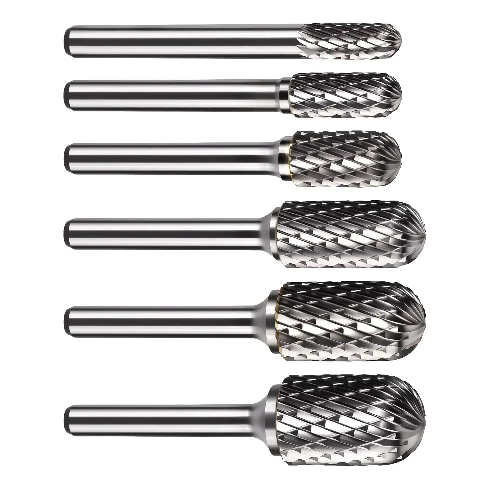 【セール中】1PC 超硬ロータリーファイルツール CX タイプ 6 ミリメートル円筒二重溝研削ヘッド金属翡翠電動彫刻フライスカッター