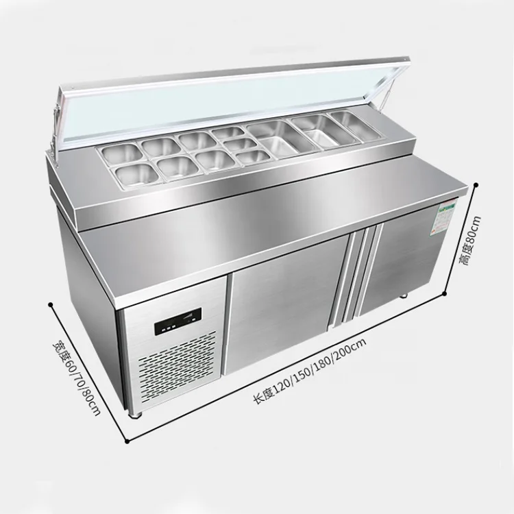 Commercial Restaurant Under Counter Refrigerators Fridge Table Prep Freezer Refrigeration Equipment Display Salad Bar Counter