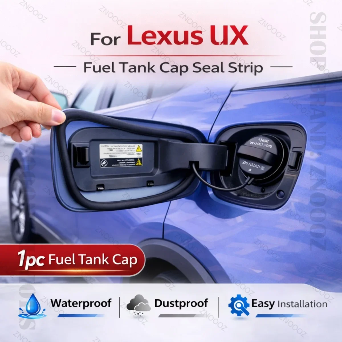 Car Seal Strip Rubber Double Layer Dustproof Waterproof Sealing Protector Gas Cap Trim 1pc Fuel Tank Cover For Lexus UX