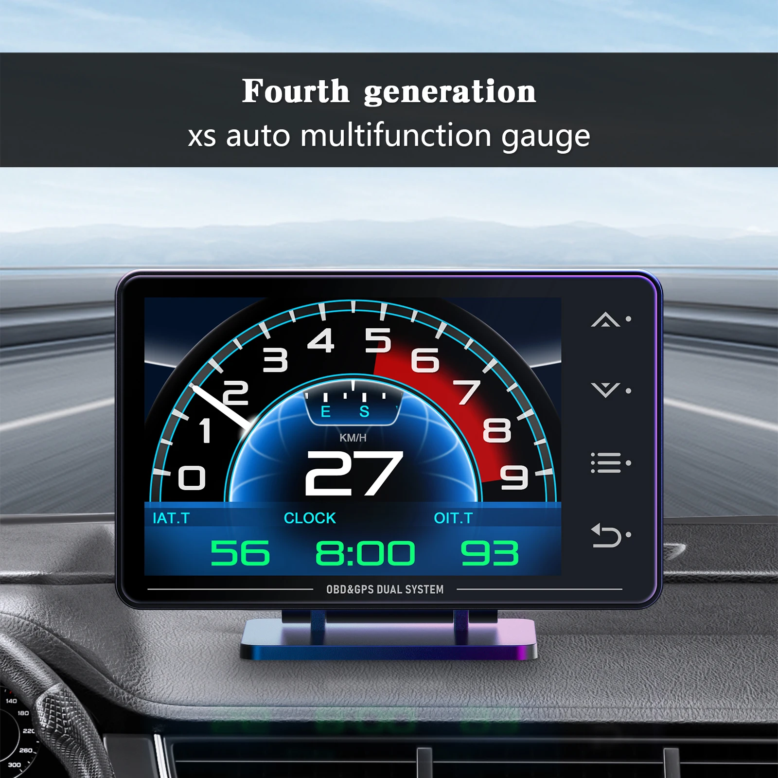 XS Auto OBD2 GPS HUD Head-Up Display EOBD Windshield on-board Computer Speed Turbo Boost Overspeed Alarm Smart Turbocharged