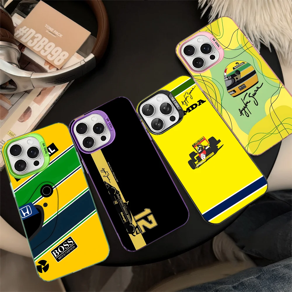 

S-senna H-helmet Racing Phone Case For IPhone 16 15 14 13 12 11 Pro Max X XR XSMAX 8 7 Plus Matte Shockproof Back Cover