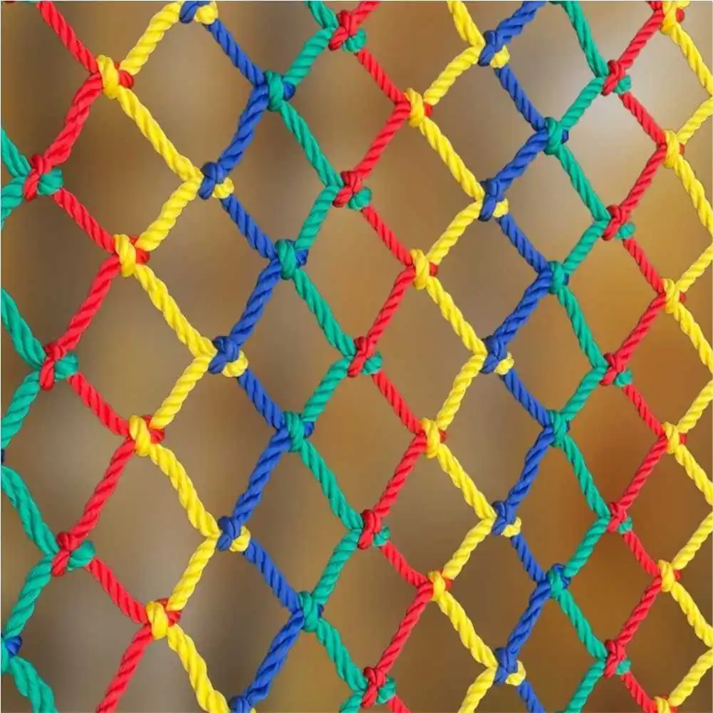 Colorful Child Safety Net Anti-fall Net Stairs Home Balcony Guardrail Kids Pet Safety Fence Net Nylon Rope Grid Protective Net