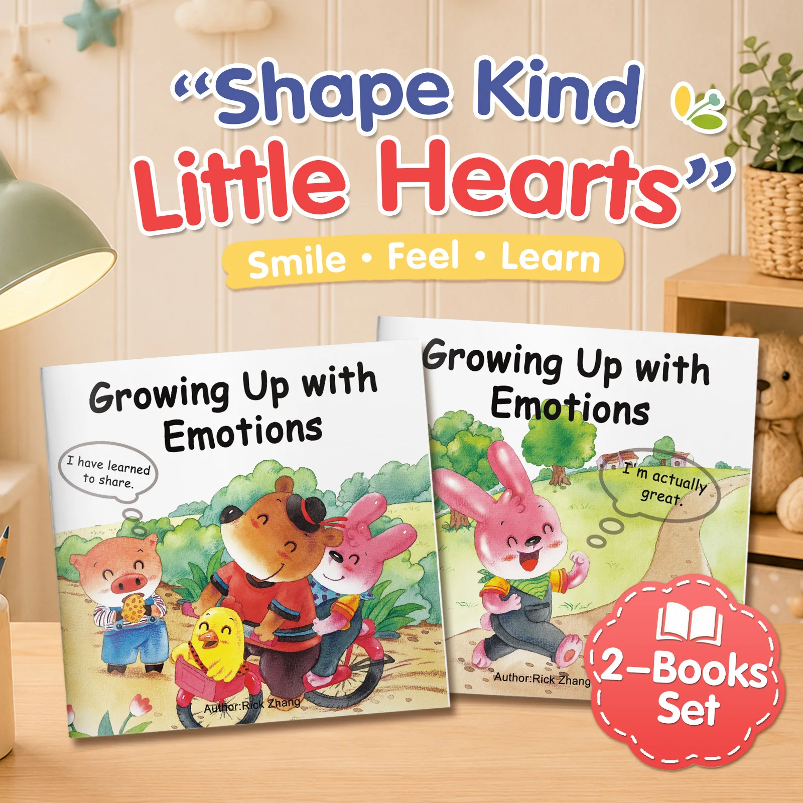 Growing Up with Emotions 2-Book Set for Kids: Picture Books About Sharing, Confidence, Empathy & Self-Esteem