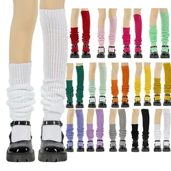 JK Knitted Loose Socks Leg Warmers Solid Color Lolita Long Over The Knee Japanese Magic Bubble Pile Socks Women Home Long Socks