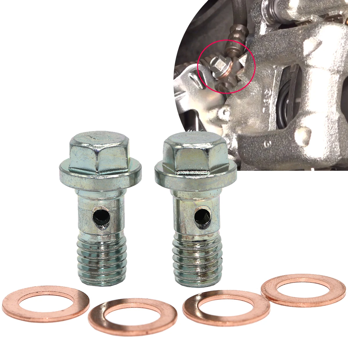 

Front Left Right Caliper Hose Lines Banjo Fittings Bolts Copper Sealing Crush Washers Replacement For Ford Ranger TKE Fiesta MK7