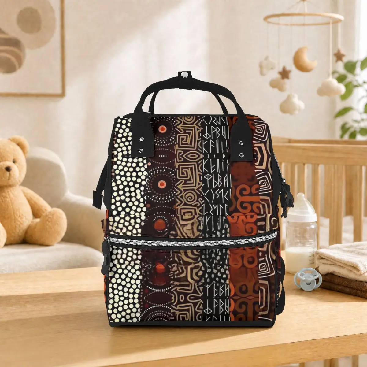 African Bogolan Africa Ethnic Tribal Art Student Backpack School Bag Hiking Travel Daypack for Men Women Bookbag Shoulder Bags