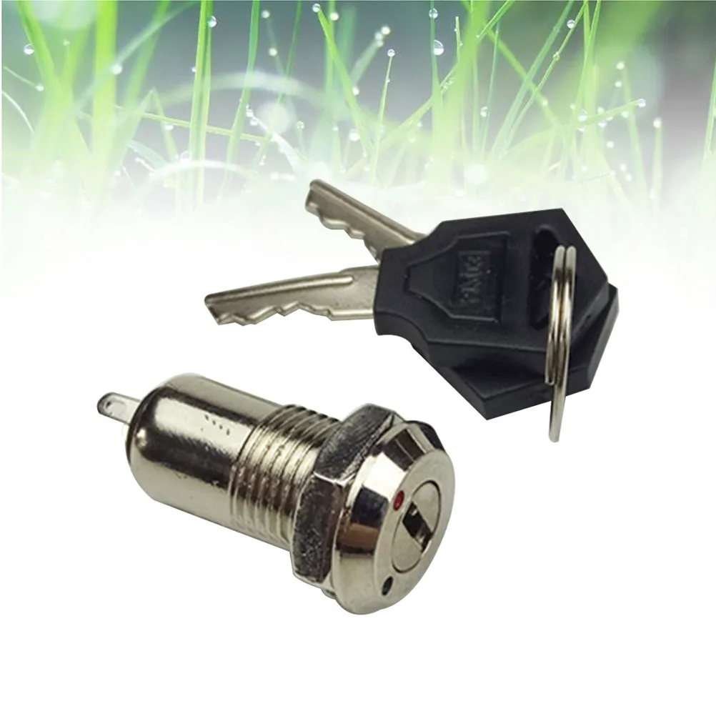 S1204 Key Lock Switch Single Pole Single Throw Round Terminal Electrical Key Locks for Security and Control Applications