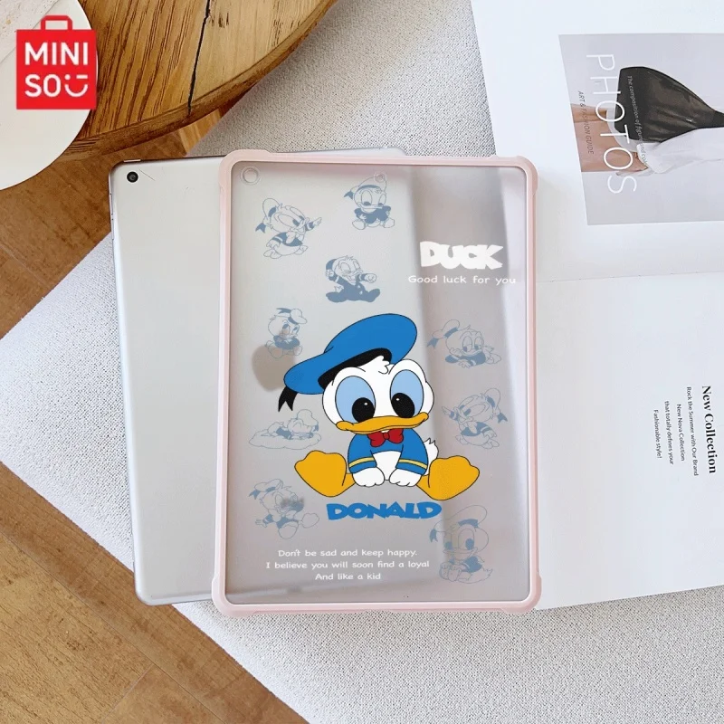 

Miniso Donald Duck iPad pink Transparent anti-Drop case, suitable for iPad Pro 2022/2024,iPad Air3/5th,iPad Mini 6,iPad 6/10th