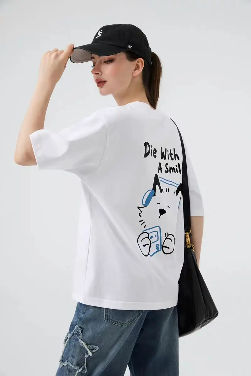 

Heavy Cotton Short-Sleeved t-Shirt For Men And Women, Printed Trendy Brand Loose Street Round Neck Personalized t-Shirt