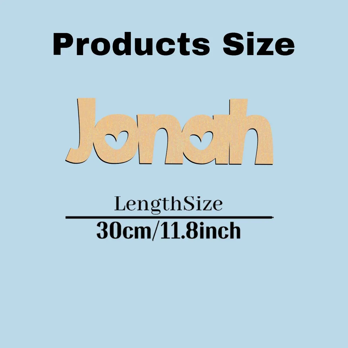 1pc Cartoon Jonah example Customizable Name Wood Material Laser-Cut Sign Wooden Plaque Vertical Orientation Door Hanging Decor