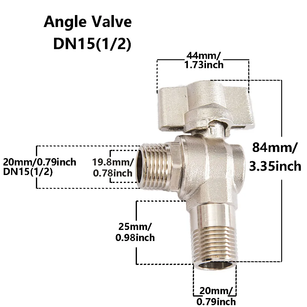 Válvula de ángulo de Gas Natural, interruptor de estufa de válvula de Gas Natural de ángulo recto giratorio a mano de latón DN15 1/2 DN20 3/4 DN15 w mango amarillo 1 Uds