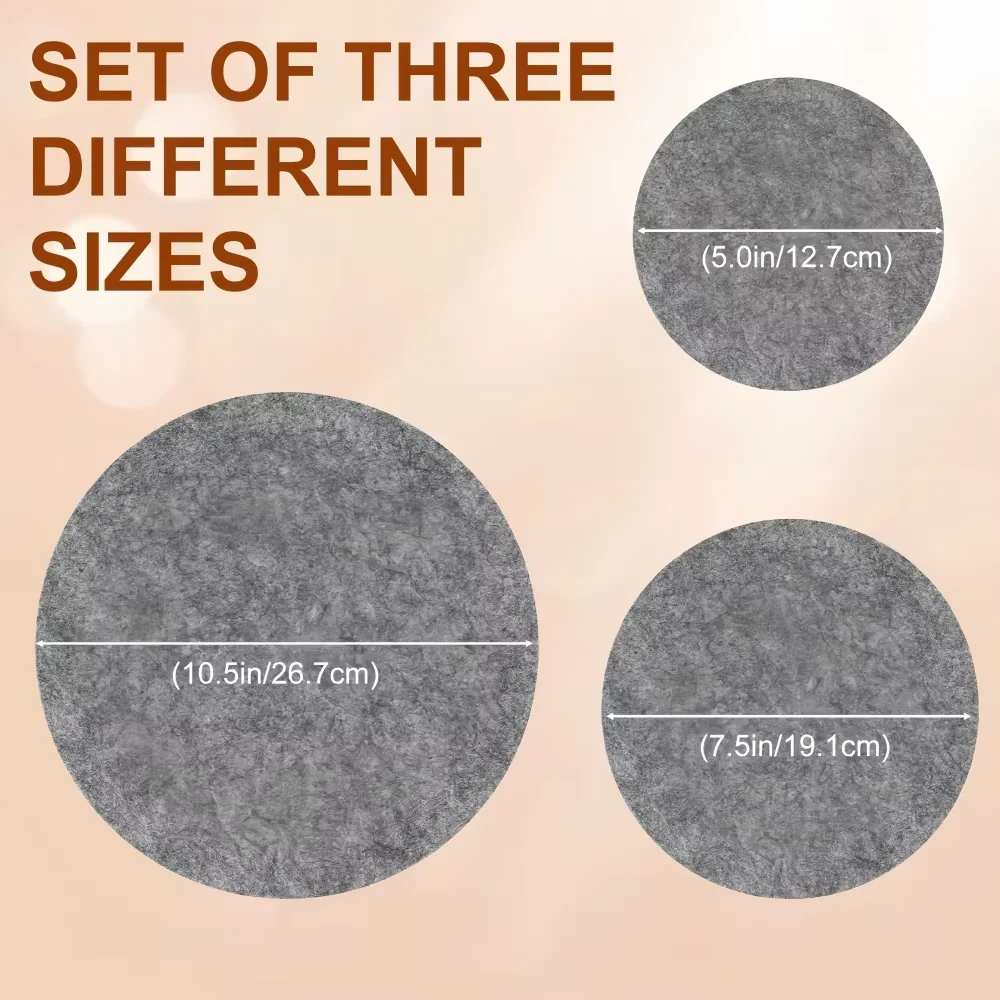10PCS Felt Flat Base Pads | Circular Tableware Protection Pads | Separation Pads for Stacking Cookware