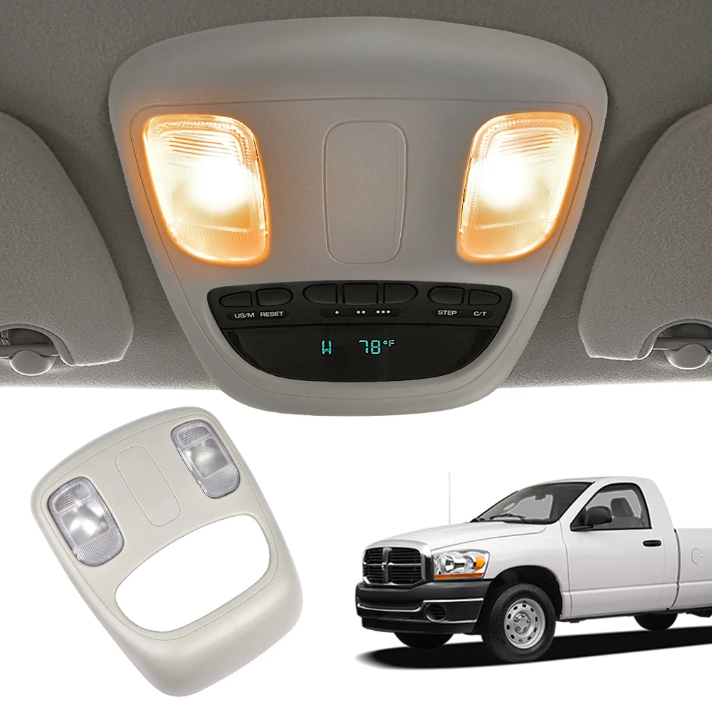 

1x Car Console OverHead LED Reading Light For Dodge Ram 1500 2500 3500 4500 5500 2002-2010 1DK78BD1AA 1DK78TL2AA 56049706AD/AF