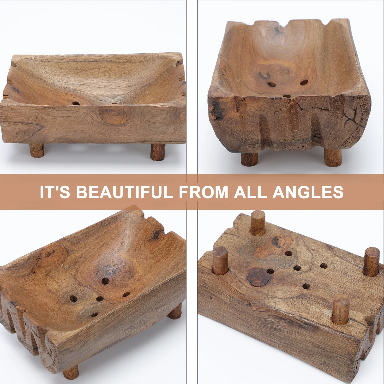 

1Pcs Creative Wood Soap Box Natural Style Drainage Soap Tray Bathroom Kitchen Supply Organizer Household Storage Case