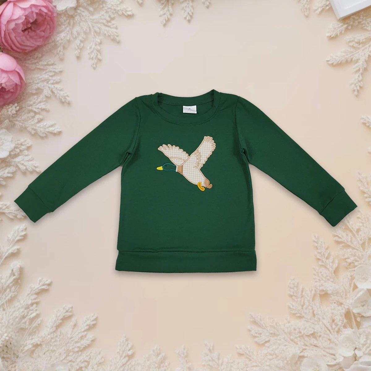 

Hot Sale Baby Boys Clothes Children Long Sleeve Embroidery Ducks Crew Neck T-shirt Tops Infant Toddler Fashion Kids Clothing