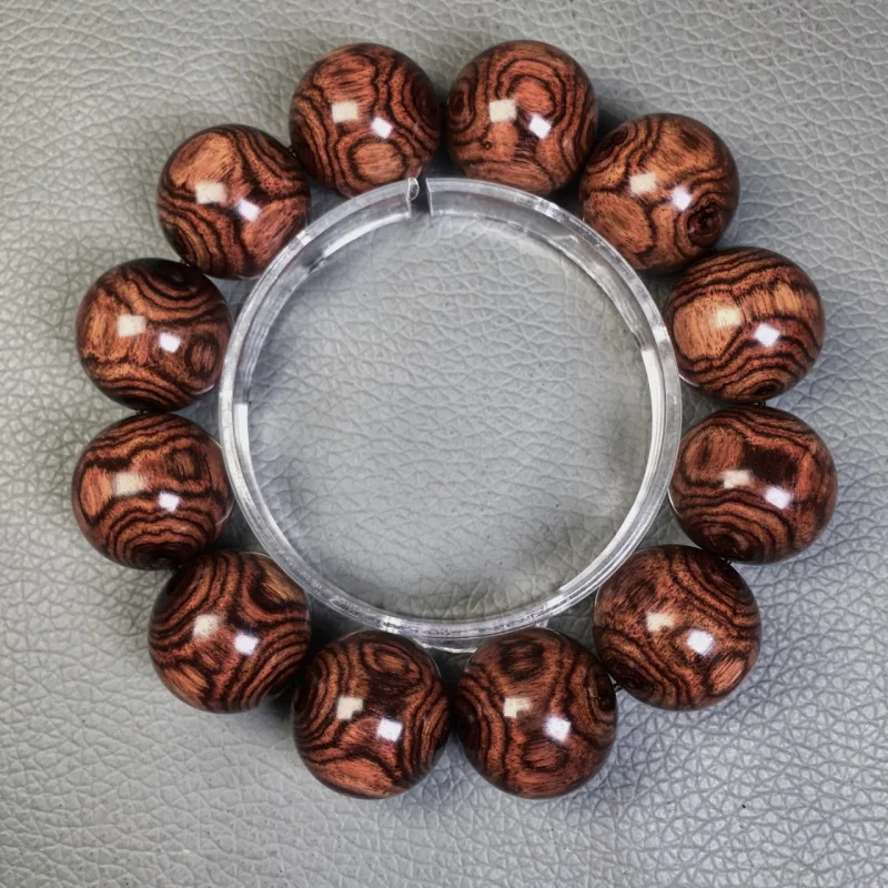 Natural authentic Hainan Huanghuali men's bracelet 2.0 with ghost-face and -to-eye oil pear Buddha beads hand-held cultur