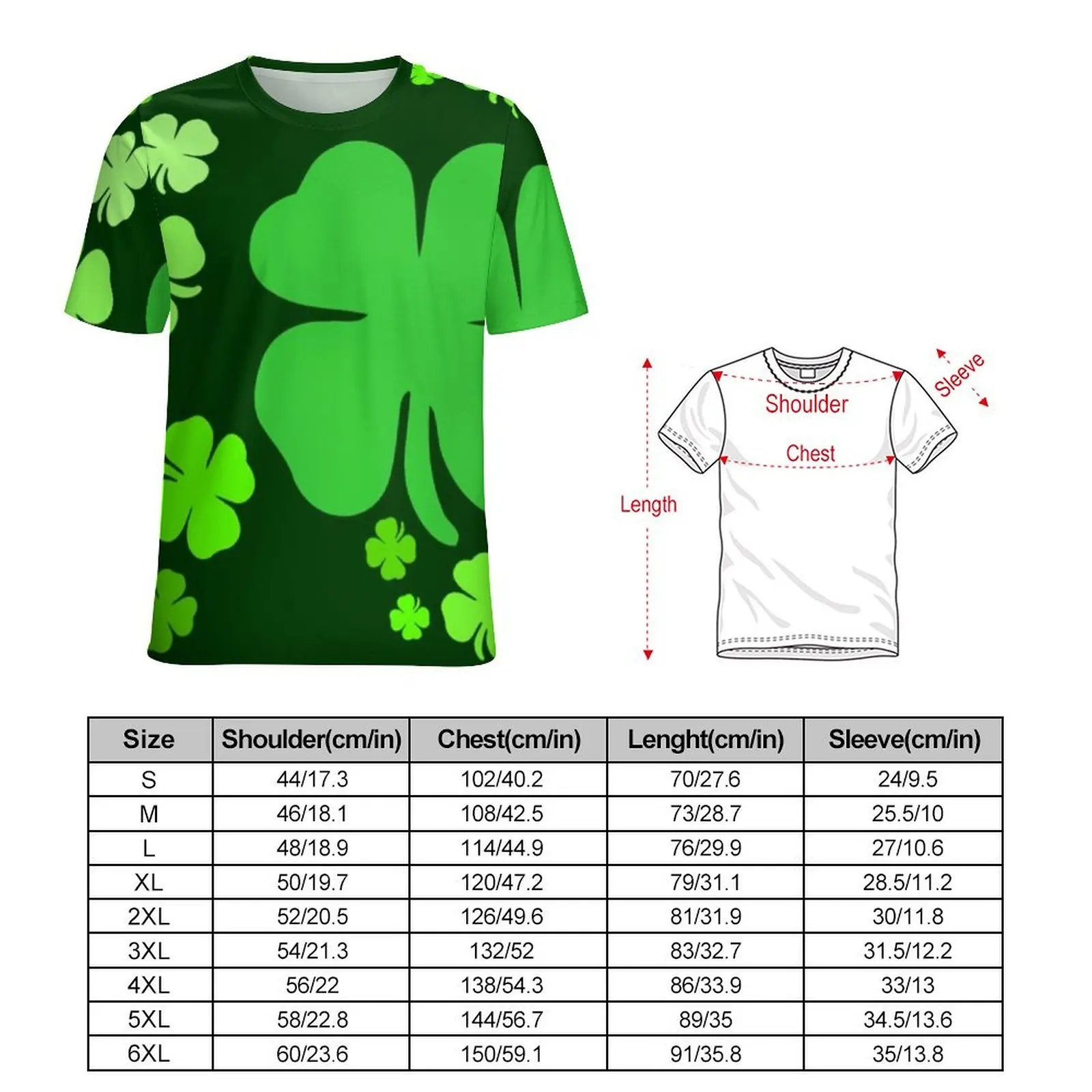 St Patrick's Day T-Shirt Lucky Shamrocks ST Patricks Celebrate Harajuku T-Shirts Men Casual Tshirt Summer Short-Sleeved Tops