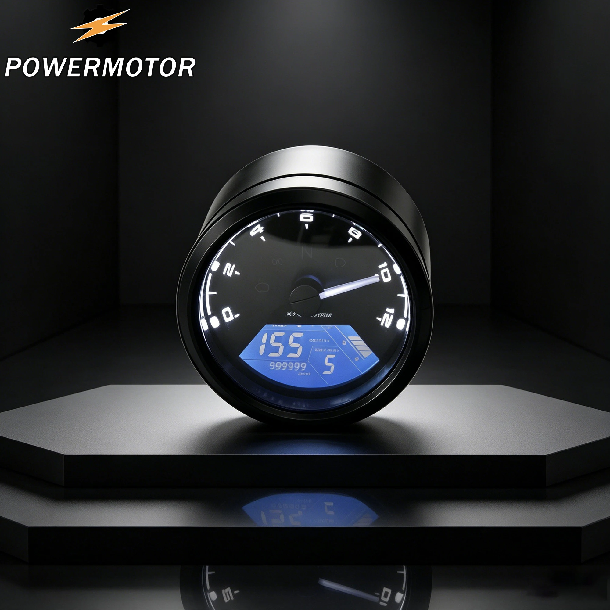 Image of Neuer Universeller 12000 U/min Motorrad LCD-Tachometer Kilometerzähler Drehzahlmesser Betriebsstundenzähler 1-4 Zylinder Ganganzeige für Honda Yamaha