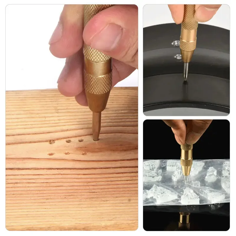 1PC Automatic Center Punch Center Hole Punch Machinists Carpenters Tool Wood Press Dent Marker Woodwork Tool Drill Bit