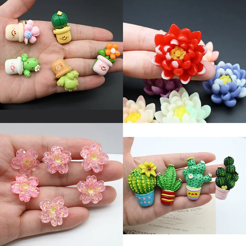 Mini Resin Plant Flower Series Cute Fridge Magnets Strong Magnetic Sticker with Magnet for Photo Memo Home Traceless Fixed Decor