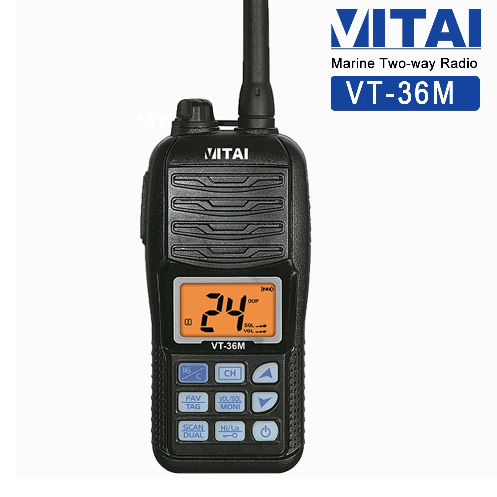 VITAI VT-36M VHF Marine Transceiver Float And Flash IPX7 Waterproof 1500mAh Marine Radio Walking Talking Woky Toky Woki Toki