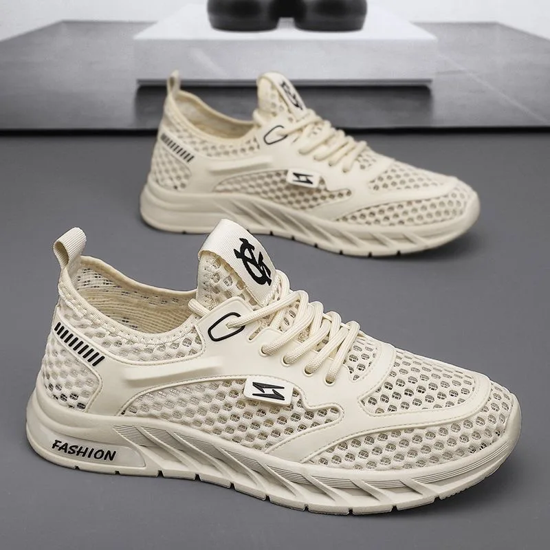 Breathable Men Sneakers Summer Deodorant Running Shoes for Men Non-Slip Climbing Trekking Shoes Fashion Mesh Sneaker Male Tenis