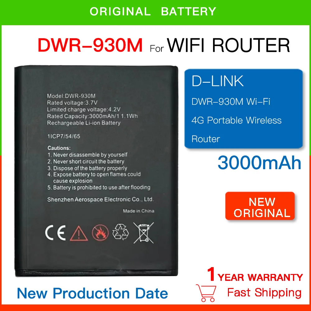 Original 3000mAh Replacement Battery For D-Link DWR-930M Wi-Fi 4G LTE Portable Wireless WiFi Router Hotspot Modem Batteria