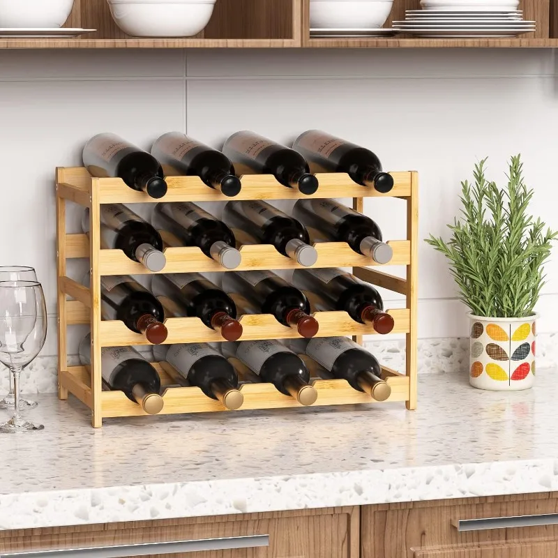 Wine rack Desktop multi-layer living room grid rack Wine bottle bracket Storage display